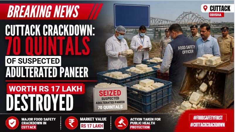 Cuttack Crackdown: 70 Quintals of Suspected Adulterated Paneer Worth Rs 17 Lakh Destroyed